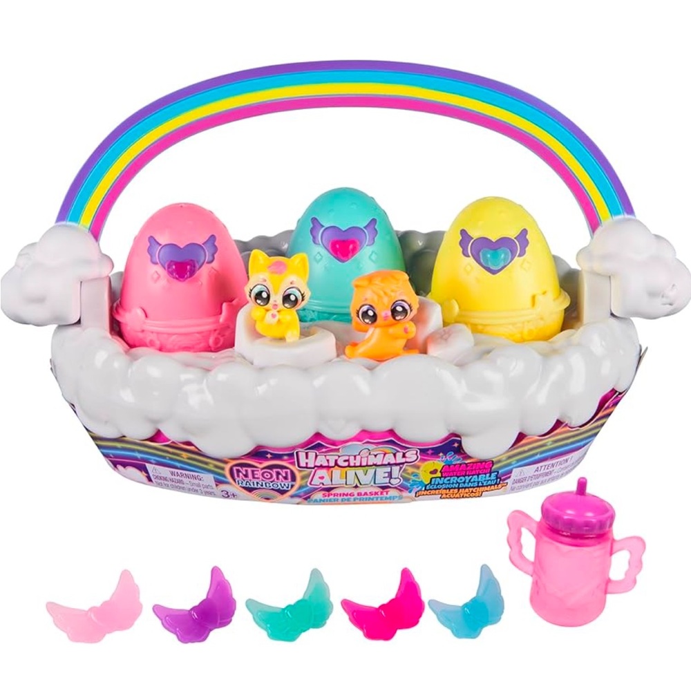 Hatchimals Alive Neon Rainbow Spring Basket